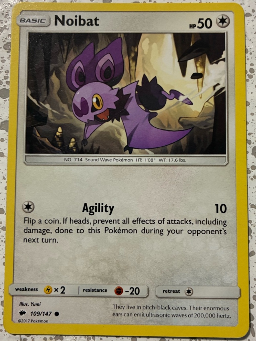 Noibat Pokémon Trading Card - Basic - 50 HP
